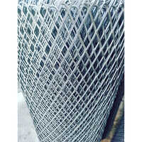 Expanded Metal Mesh - Stainless Steel, Customizable Hole Shapes, Silver Color, Binding Wire Fittings, Powder Coated Frame, Hot Dipped Fence
