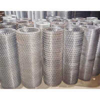 Expanded Metal Mesh - Galvanized Steel, 1/2 Inch Size, Silver Finish | Hot-dipped Galvanized, Powder Coated Frame, Customizable Hole Shape