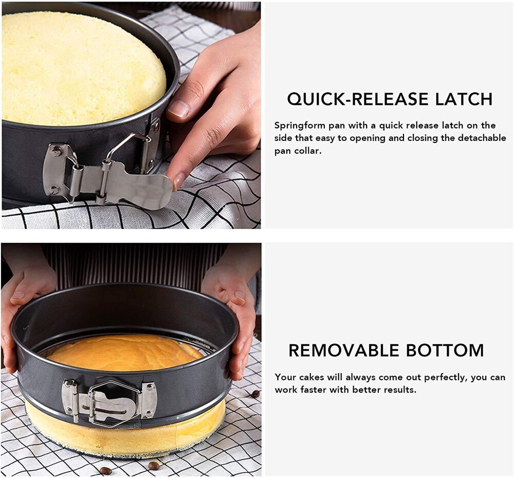 Round Cake Mould Set of 3, Non-Stick Springform Cake Pan ,Baking Tray  (18cm, 20cm, 22cm)