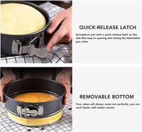 Round Cake Mould Set of 3, Non-Stick Springform Cake Pan ,Baking Tray  (18cm, 20cm, 22cm)