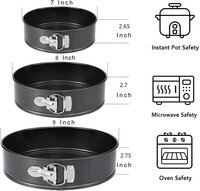Round Cake Mould Set of 3, Non-Stick Springform Cake Pan ,Baking Tray  (18cm, 20cm, 22cm)