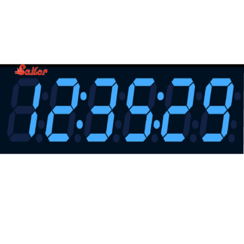 Blue Color Digital Clock - Various Sizes Available, Digital Display, Elegant Polished Surface, High-quality Performance, Warranty 6-12 Months