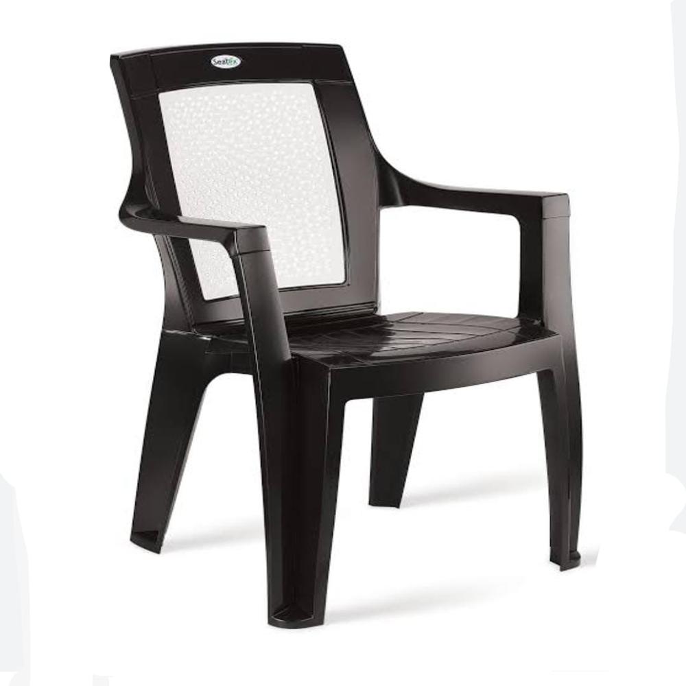 Seatex Golf Chair - Eco-friendly Plastic, Indoor Furniture, Elegant Black | Durable Comfort, Versatile Use For Homes & Offices