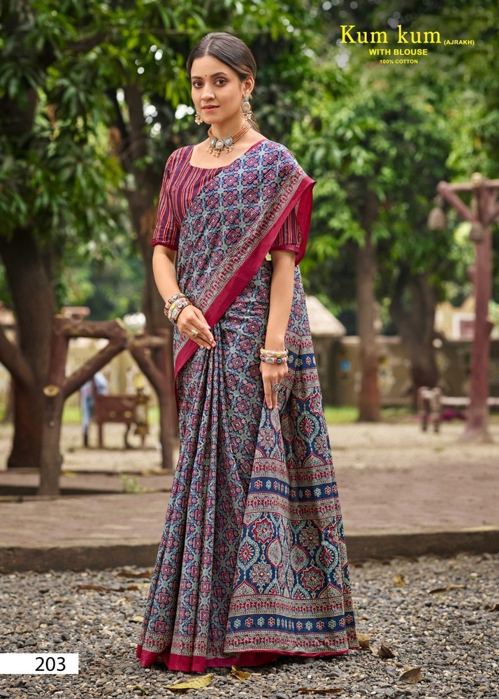 Lakhani Kum Kum Ajrakh Vol-02  Cotton Sarees