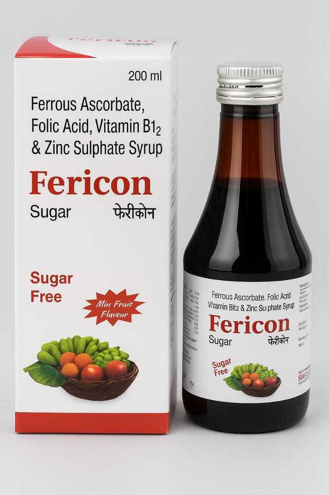 Ferrous Ascorbate, Folic Acid, Vitamin B12 & Zinc Sulphate Syrup