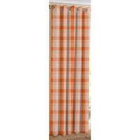 100% Cotton Wooven Checked Curtains - Color: Multicolor