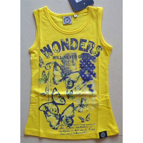 Girls Sleeveless Top Single Jersey 140 Gsm - Color: Multicolor