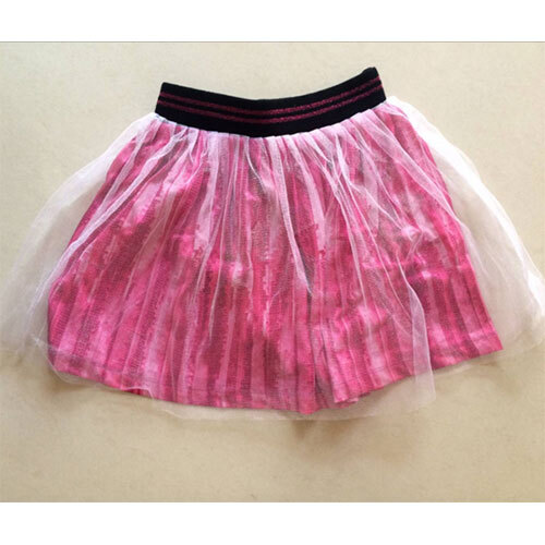 Girls Skirt With Sublimation Print With Decorative Mess