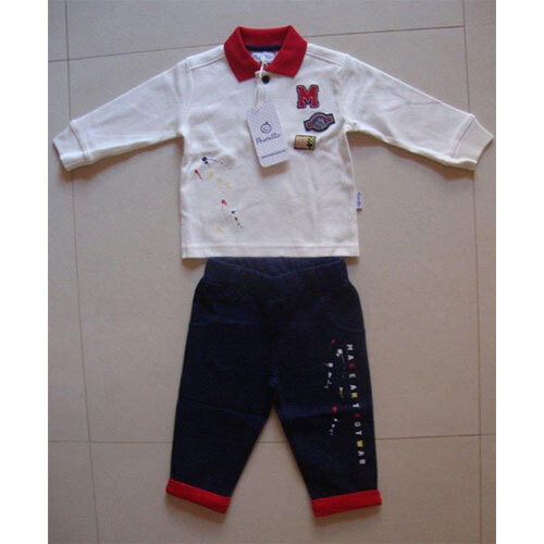 Interlock Collar Shirt With Knitted Denim Fleece Pant 200 GSM