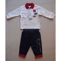 Interlock Collar Shirt With Knitted Denim Fleece Pant 200 Gsm - Color: Multicolor
