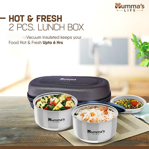 2 Pcs Insulated Lunch Box - Color: Blue