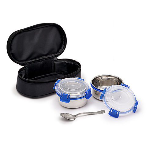 Foodie Stainless Steel Lunch Box - Capacity: 280 Milliliter (Ml)