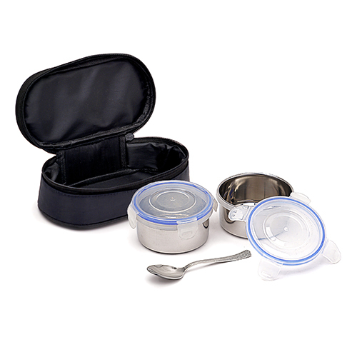 Smiley Stainless Steel Lunch Box - Capacity: 280 Milliliter (Ml)
