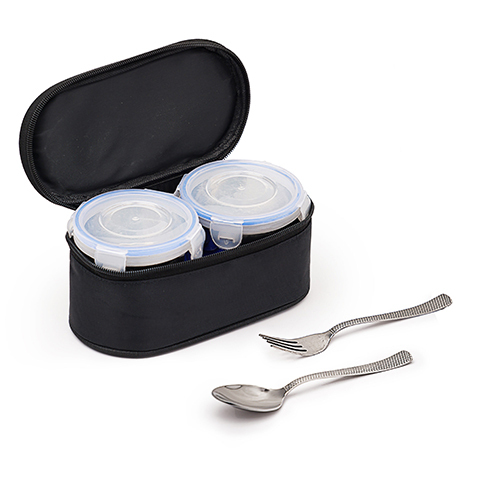 Grin Stainless Steel Lunch Box - Color: Silver