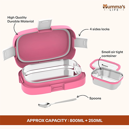 Pink Stainless Steel Tiffin Box