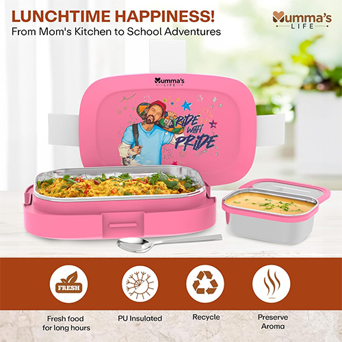 Pink Stainless Steel Tiffin Box