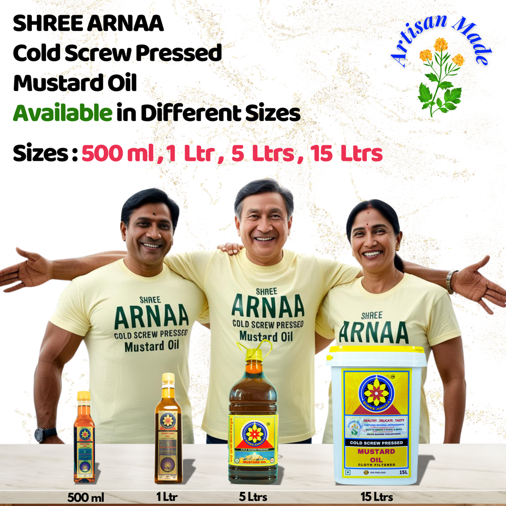 Shree Arnaa Cold Screw Pressed Mustard Oil 5 Ltr - Application: Cooking