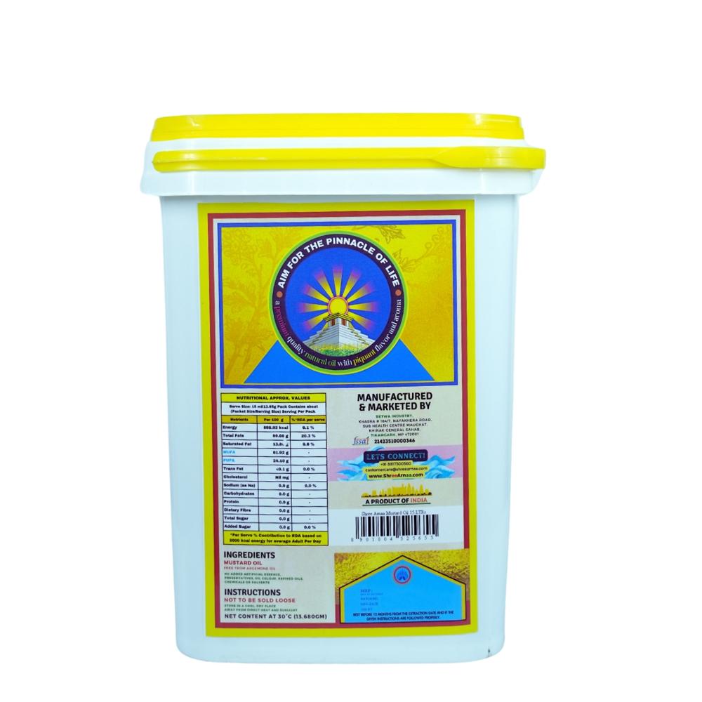 Shree Arnaa Mustard Oil 15 Ltr Tin - Application: Cooking