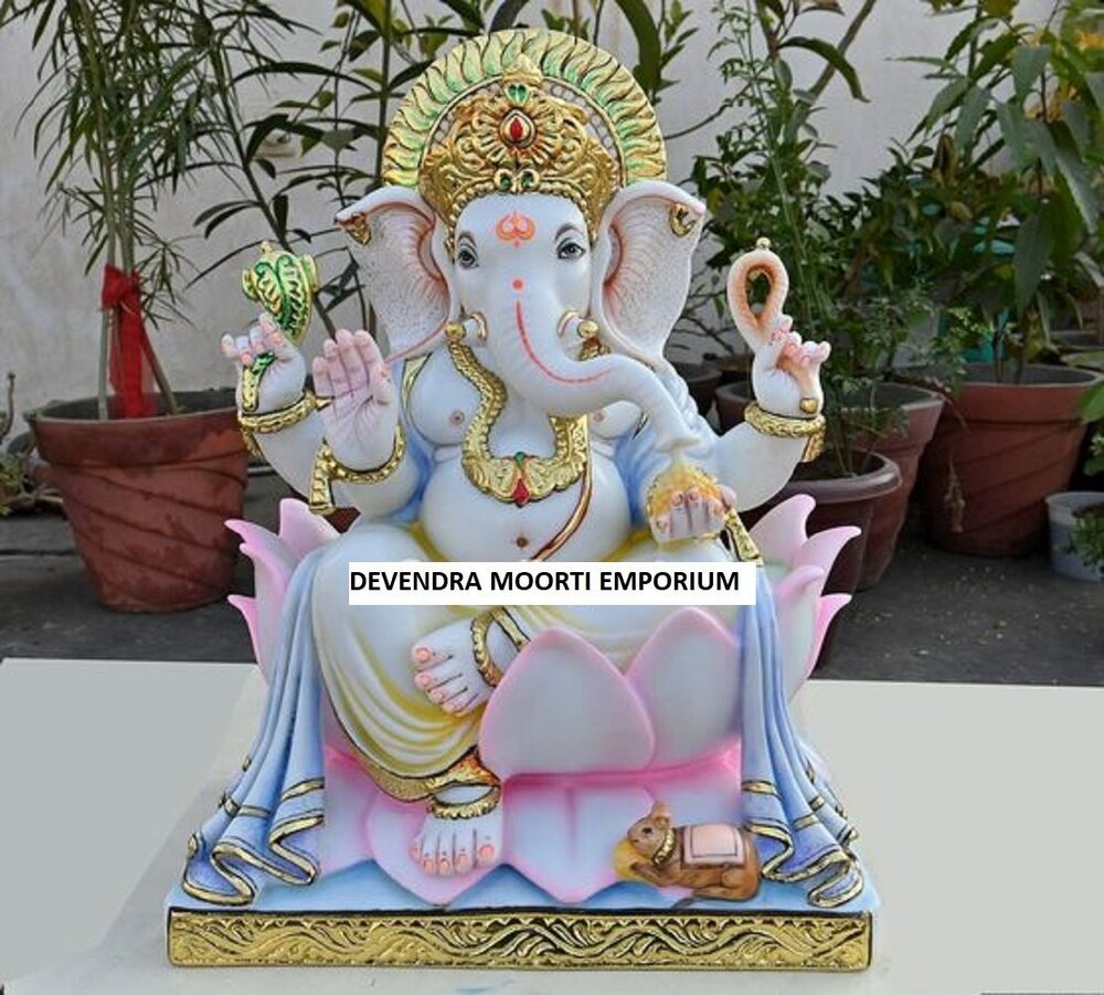 Marble Lord Ganesh Idol for Mandir | Handmade by Skilled Artisans