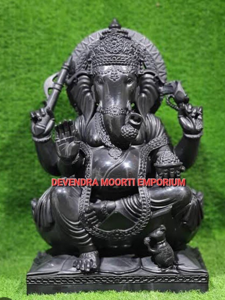 black marble Big Size Marble Ganpati Statue for Temple