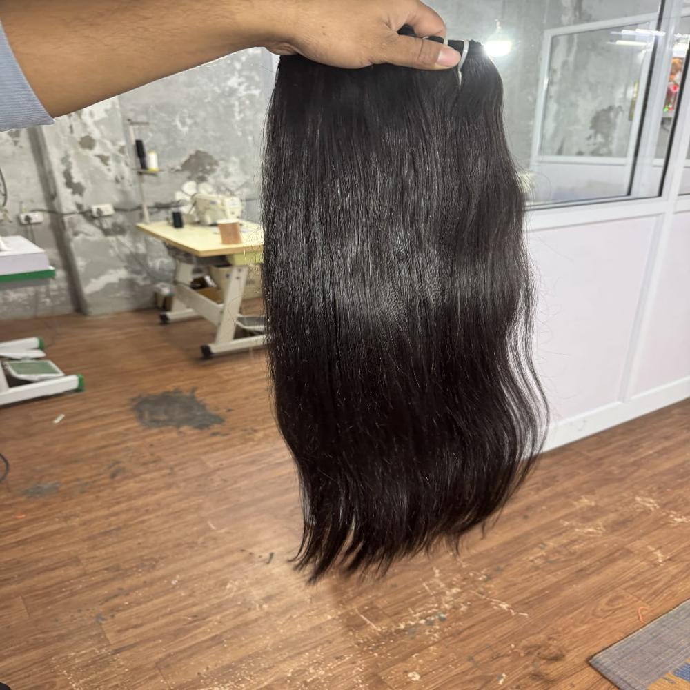 Peruvian Machine Weft Straight Hair - Remy Brazilian Human Hair | Black Color, Personal Application Hair Extension For Women