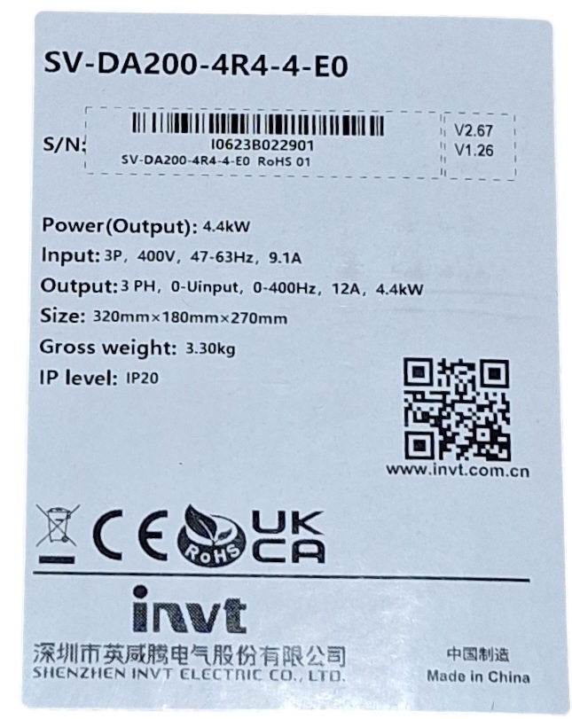 Invt Servo Sv-da200-4r4-4-e0 - Color: Black