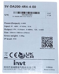 INVT SERVO sv-da200-4r4-4-e0