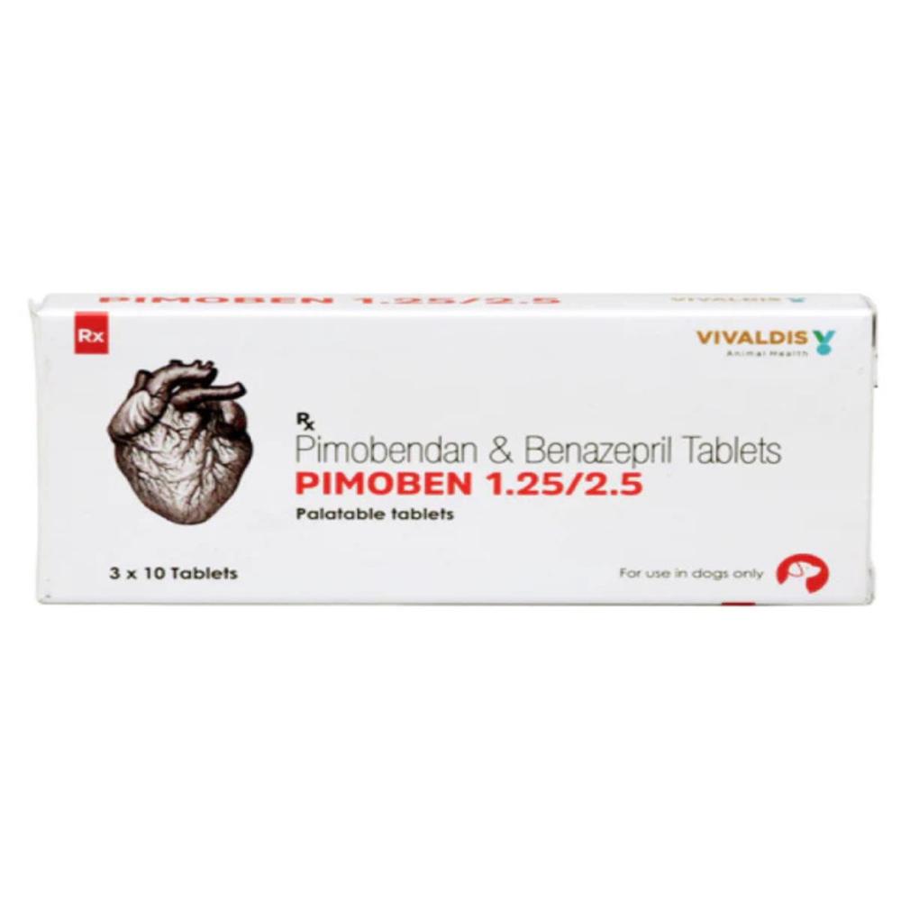 Pimoben 1.25/2.5Mg (Pimobendan & Benazepril) Tablet - Packaging Type: Box