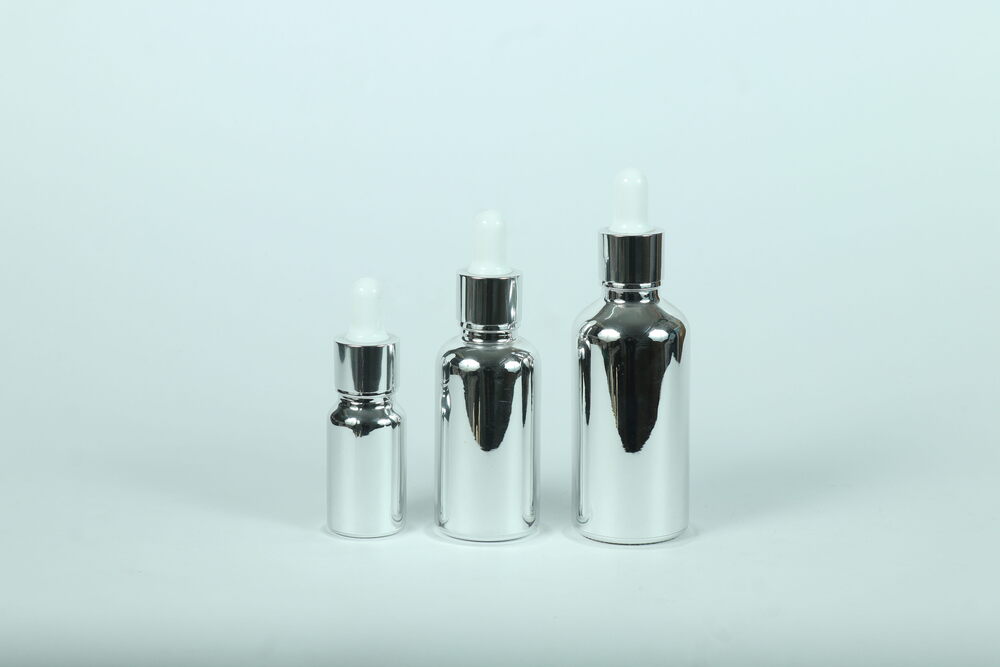 10-50ML SILVER UV GLASS DROPPER BOTTLE