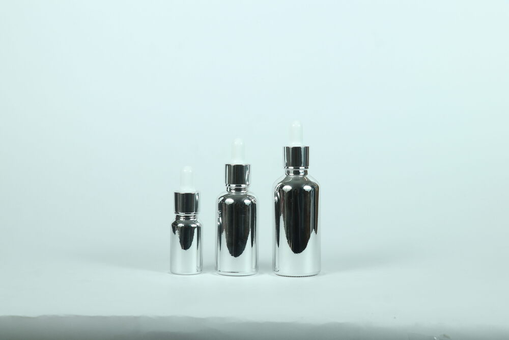 10-50ML SILVER UV GLASS DROPPER BOTTLE