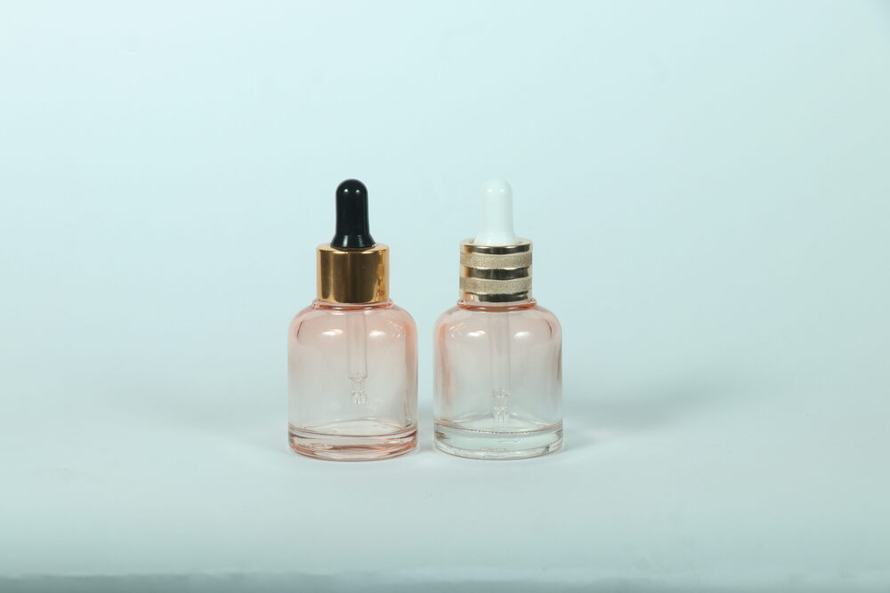 30ML हल्का गुलाबी कांच की ड्रॉपर बोतल
