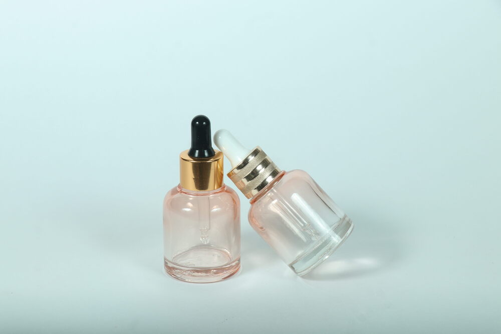30ML LIGHT PINK GLASS DROPPER BOTTLE