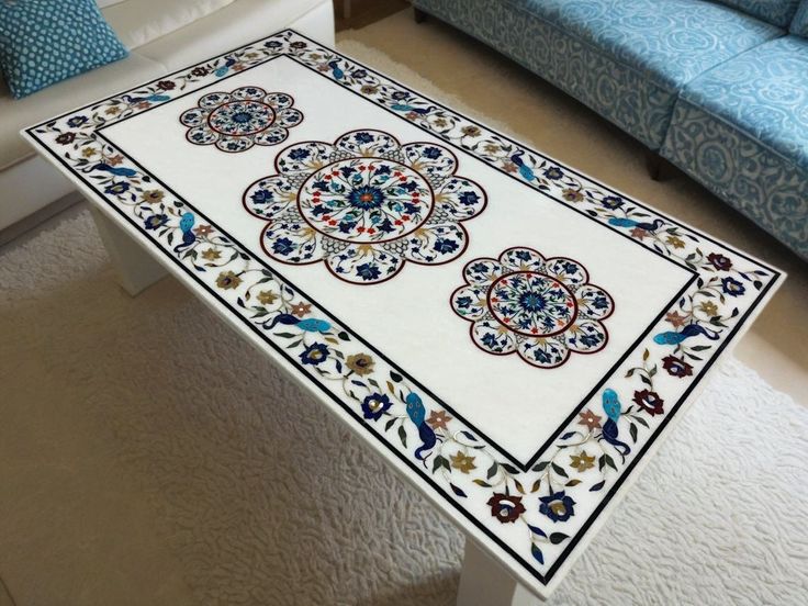 Marble Inlay Table Tops - Regional Style: Indian