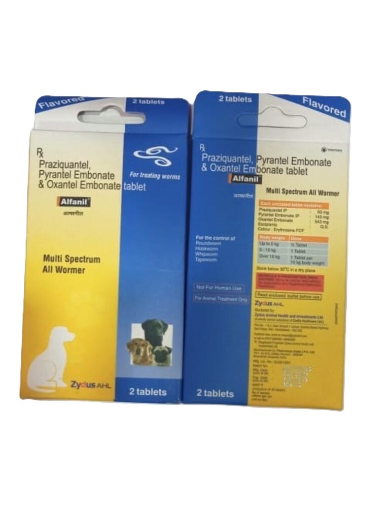 Alfanil Praziquantel, Pyrantel embonate and oxantel embonate Tablets