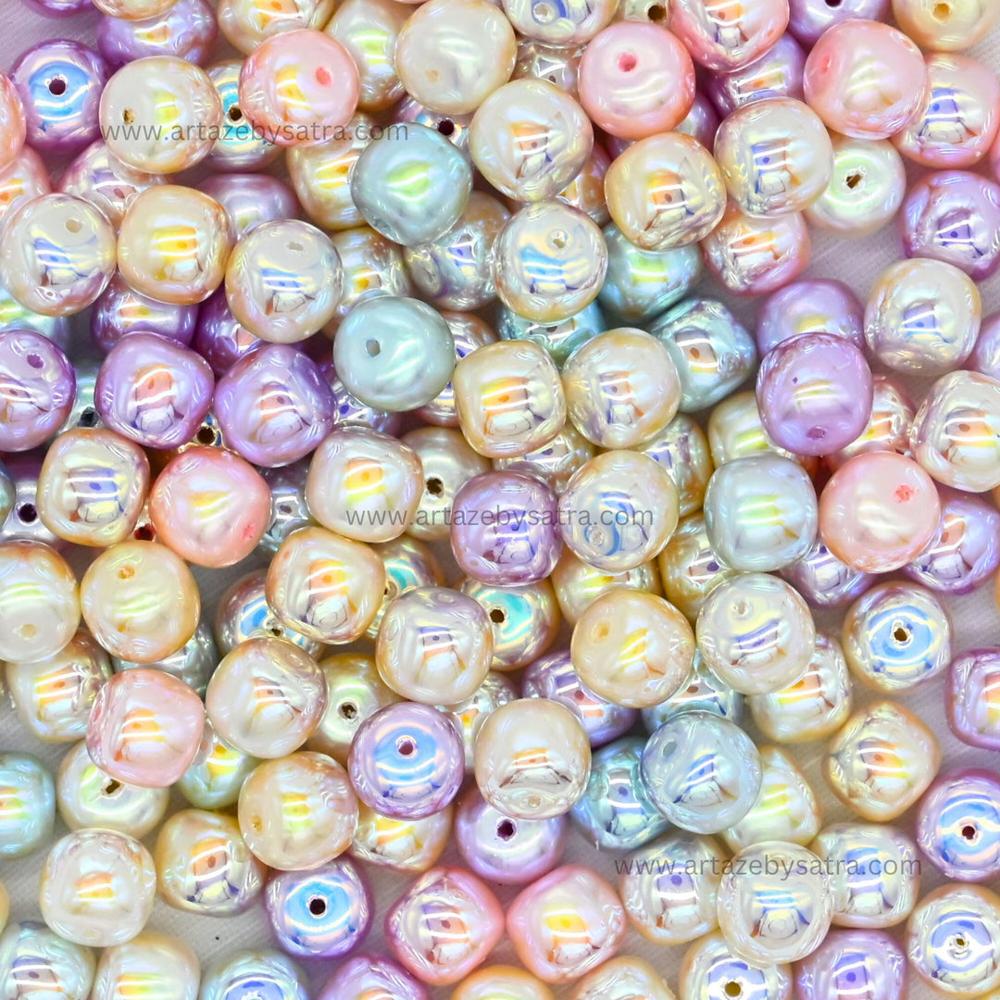 Exclusive Glossy Square Uncut Beads | Size : 9mm | Qty : 6pcs