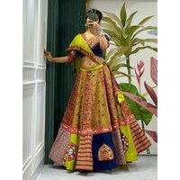 Real Mirror Art Silk Red Color Gamthi Chaniya Choli for Navratri