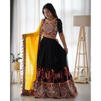 Real Mirror Art Silk Red Color Gamthi Chaniya Choli for Navratri