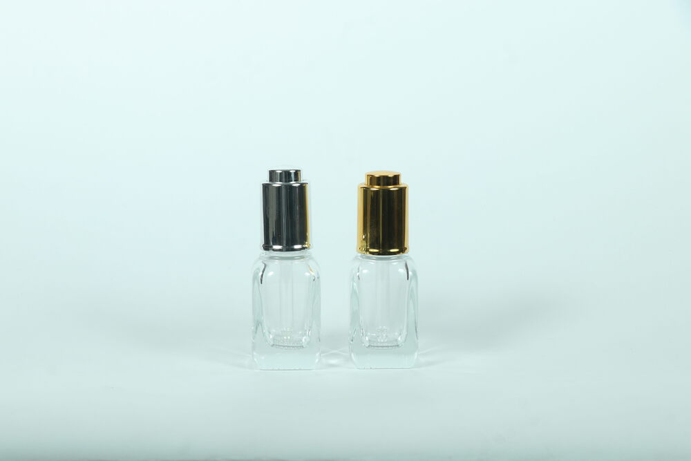 30ML CLEAR GRID SQARE GLASS BOTTLE