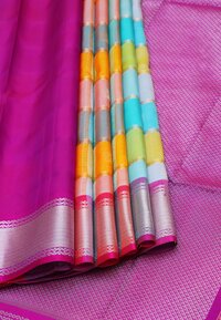 GREEN LEAF MULTI COLOR PATTU SAREE