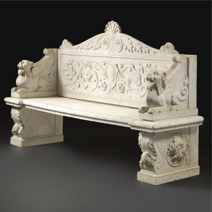 White Marble Bench
