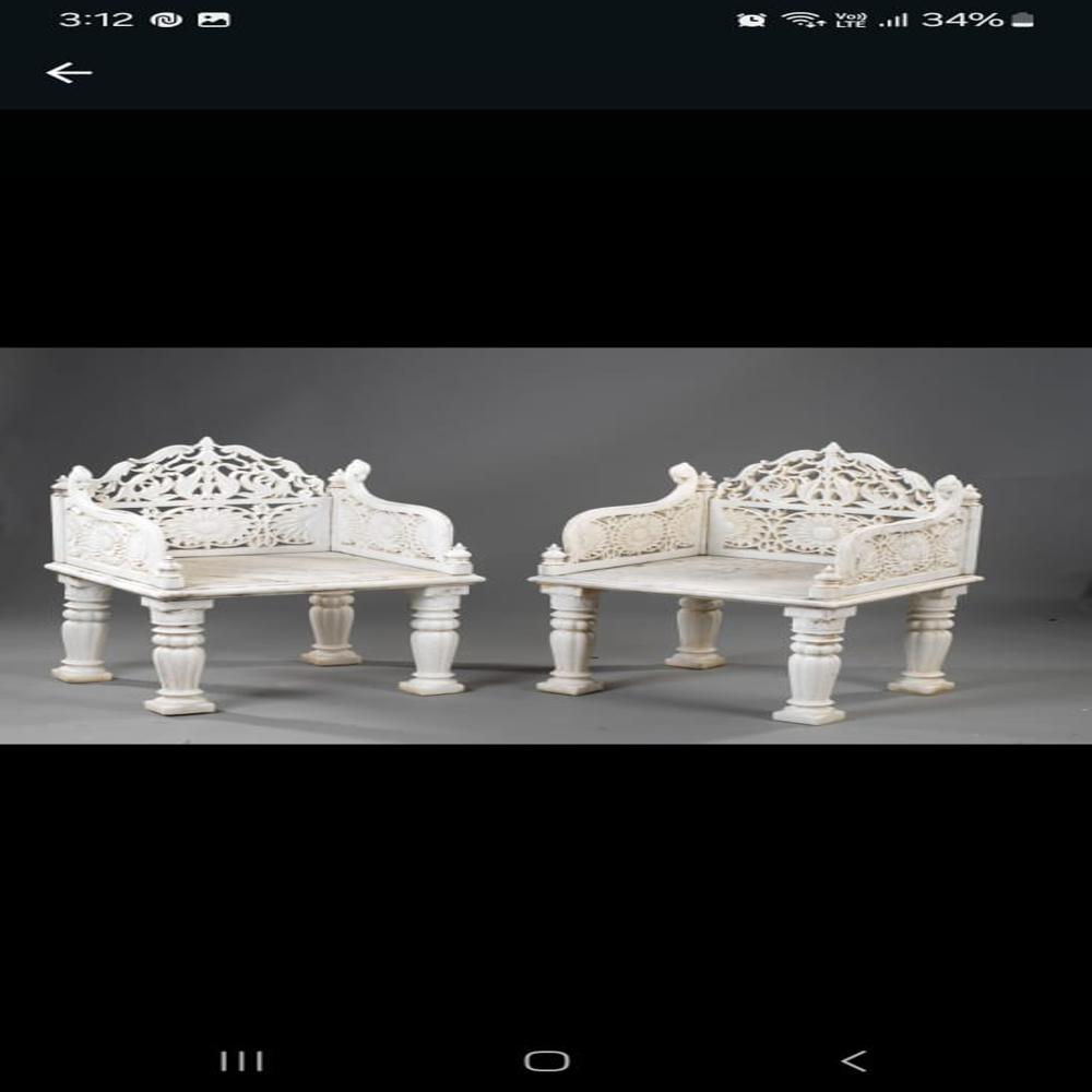 White Marble Bench