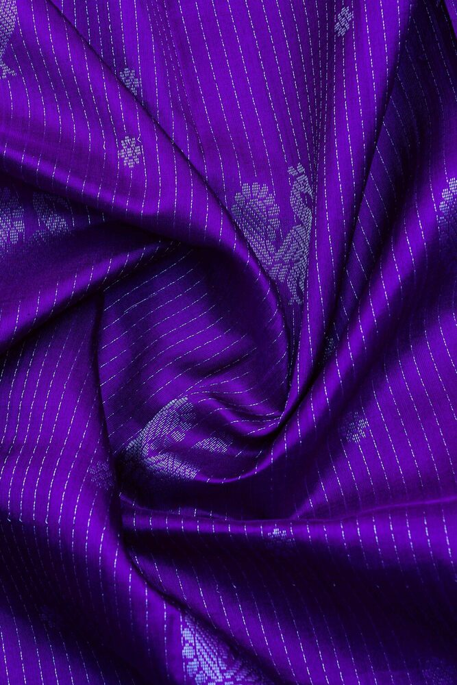 Green Leaf Pattu Saree Puple Colour - Color: Multicolor