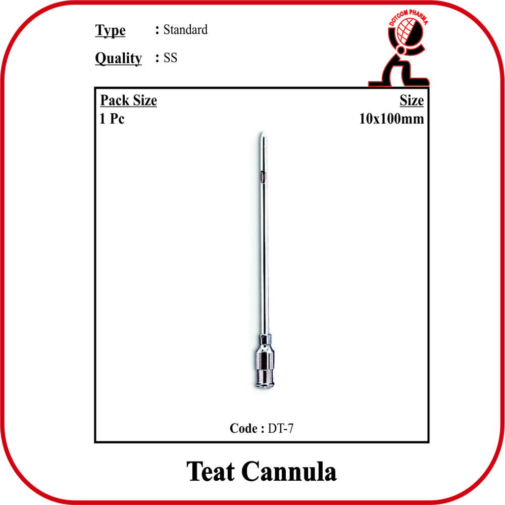 Teat Cannula 13g X 2.5mm X 100mm - Dimension (l*w*h): 6*1*1  Centimeter (cm)