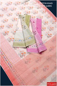 KHADI COTTON PRINT SAREES