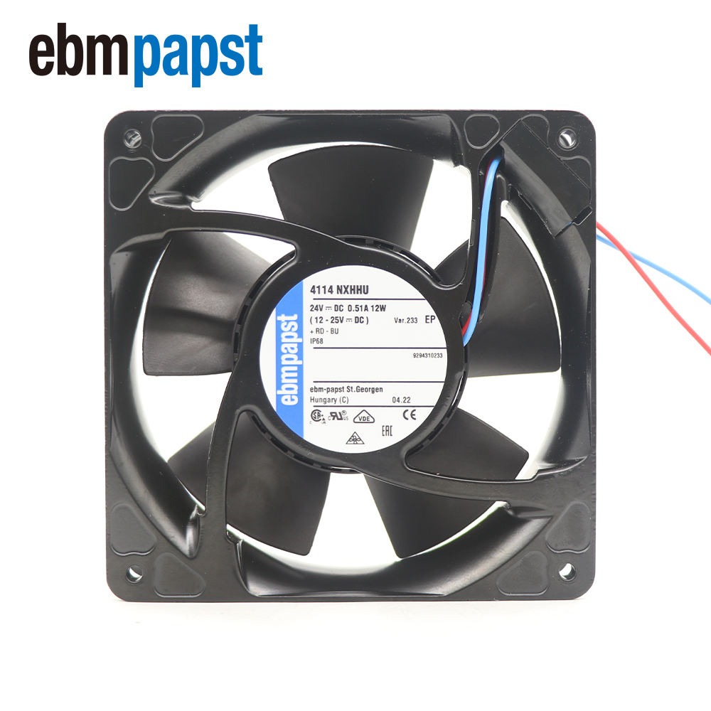 ebmpapst 4114NXHHU-233 24VDC 119* 119*38mm 12W 4900RPM Cabinet Axial Cooling Fan