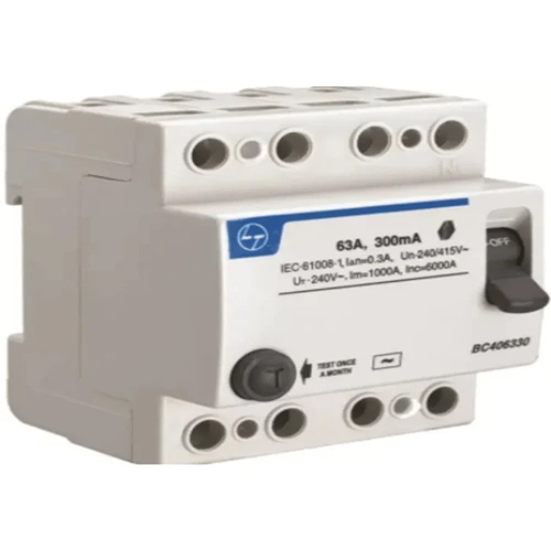 L&T 63A Tripper RCCB 3 Phase