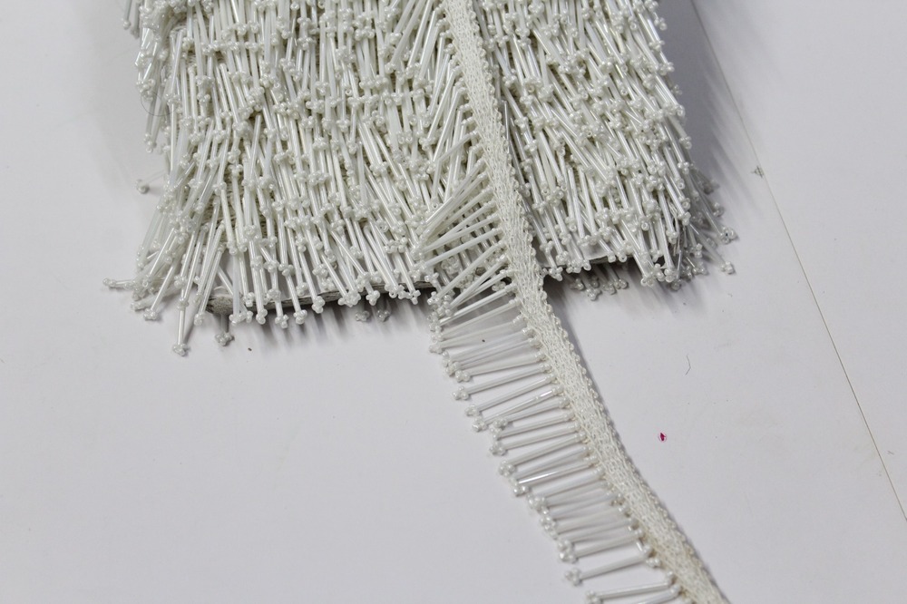 Silver Pipe Latkan Lace - Color: Wiht