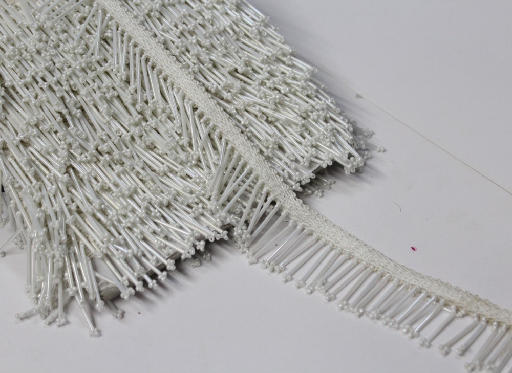 Silver Pipe Latkan Lace - Color: Wiht