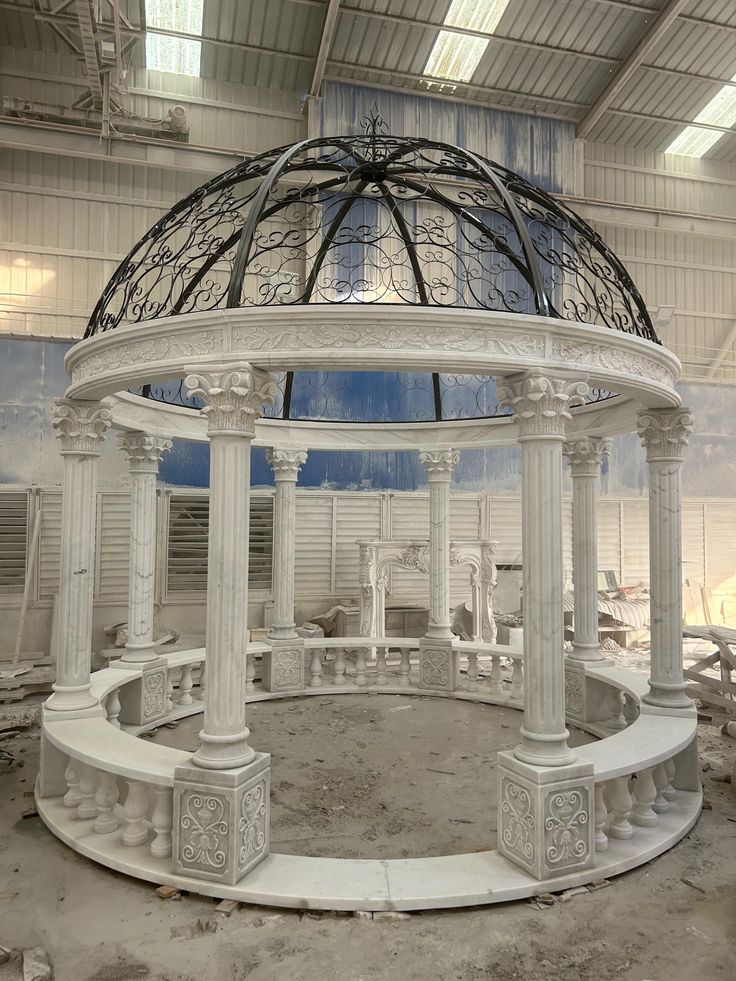 marble white stylish gazebo