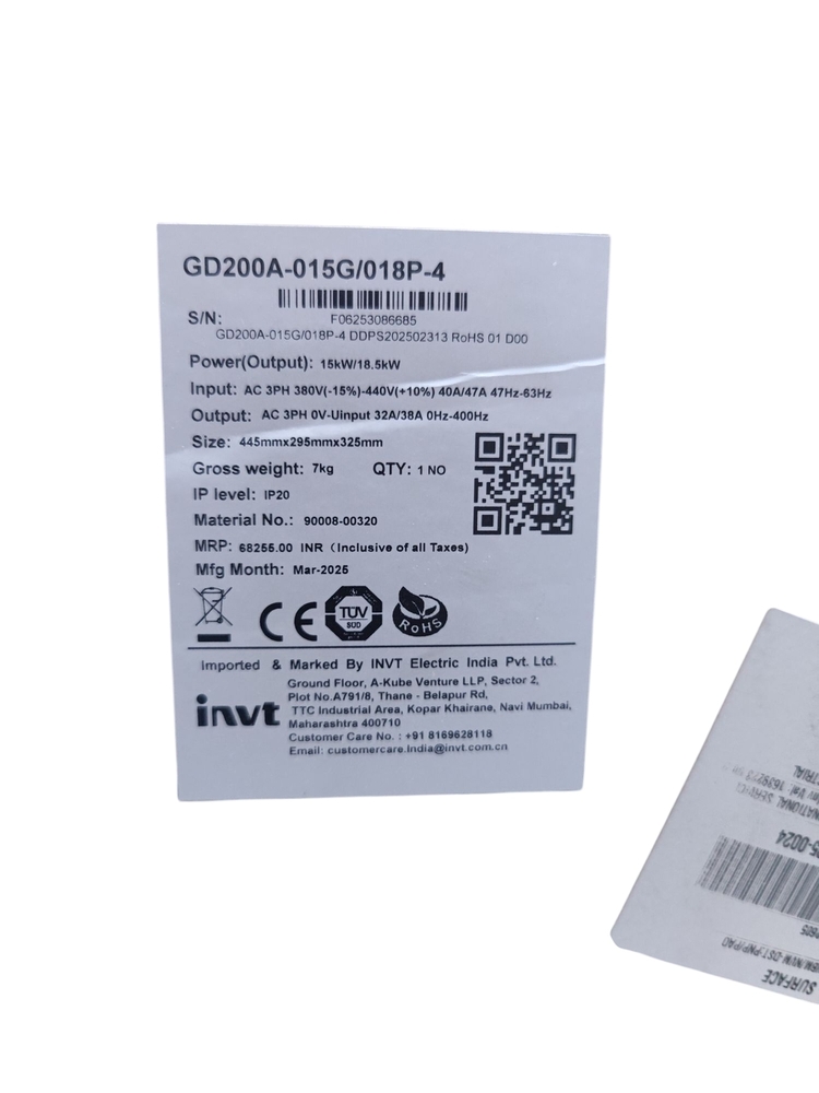 INVT AC MOTOR DRIVE GD200A-015G/018P-4